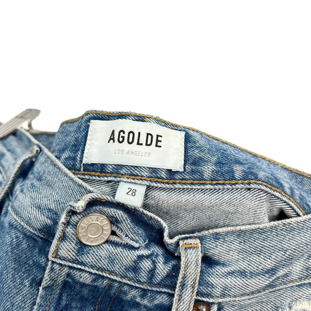 Agolde 90s Mid Rise Loose Jeans Distressed Ripped Wander Denim Size 28 - Picture 10 of 13